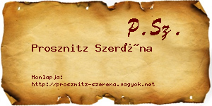 Prosznitz Szeréna névjegykártya